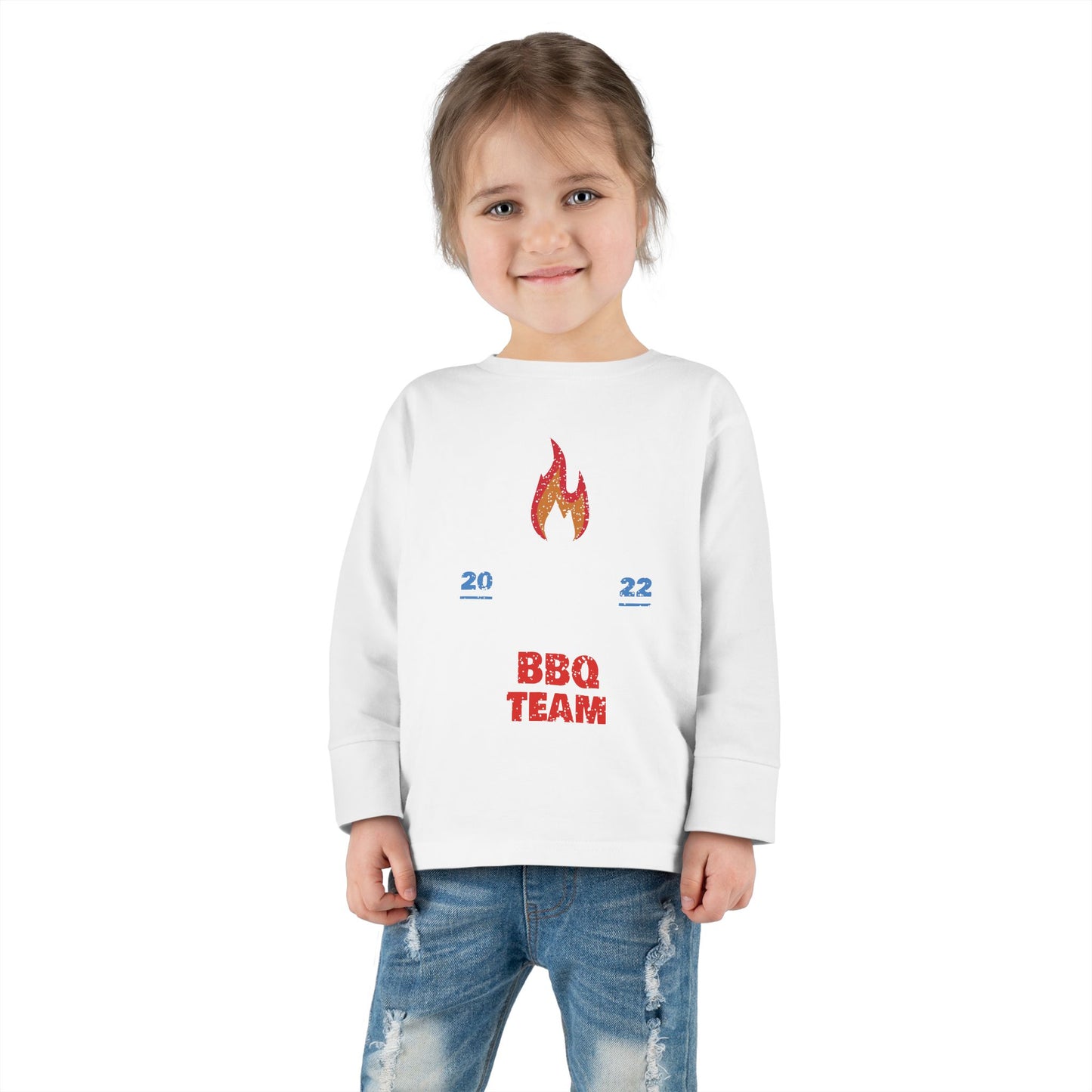 Langarm-T-Shirt für Kleinkinder – BBQ Team 2022