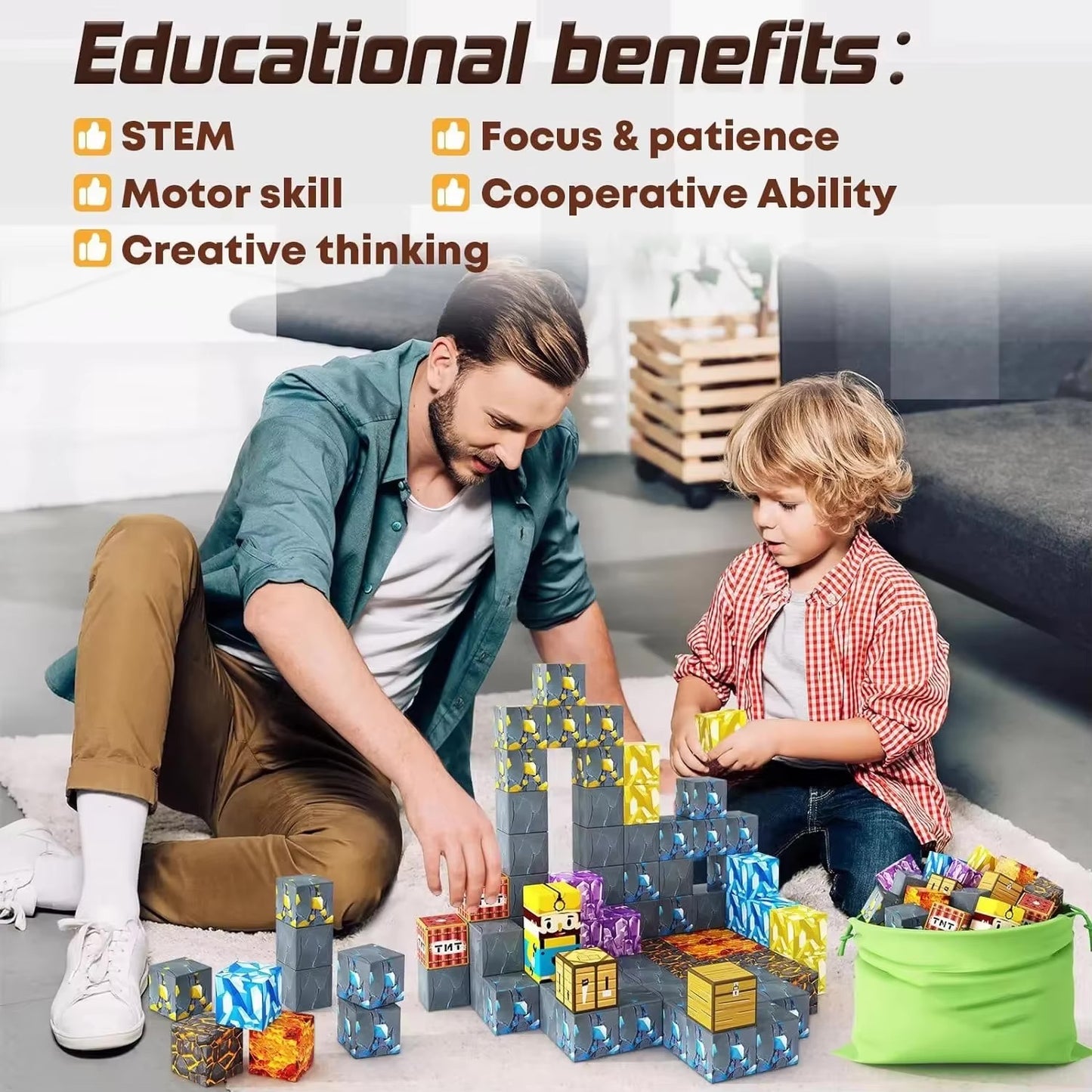 Magnetic forest castle building set (48pcs)