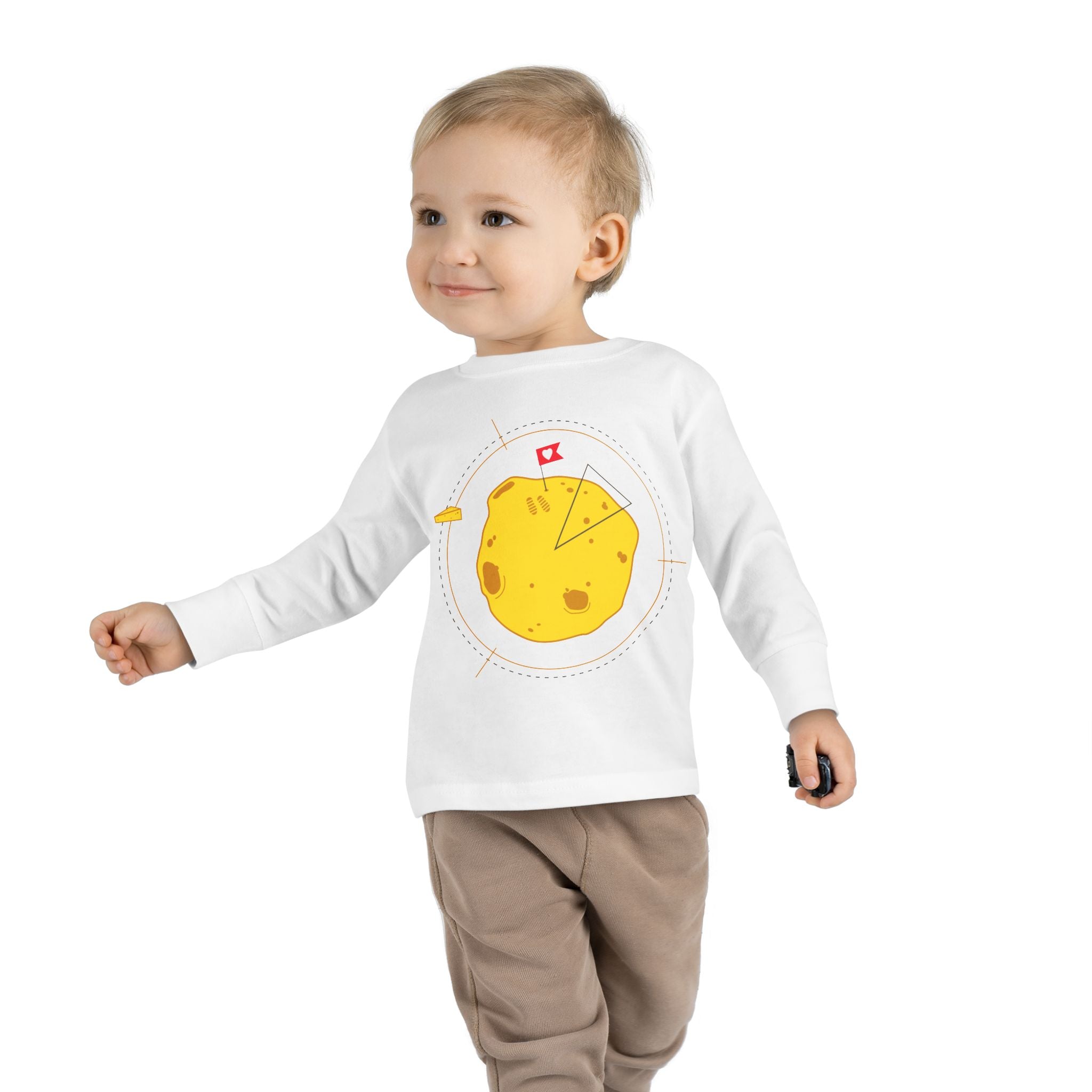 T-shirt à manches longues d'aventurier pour tout-petits - Graphisme de patate mignonne pour enfants.