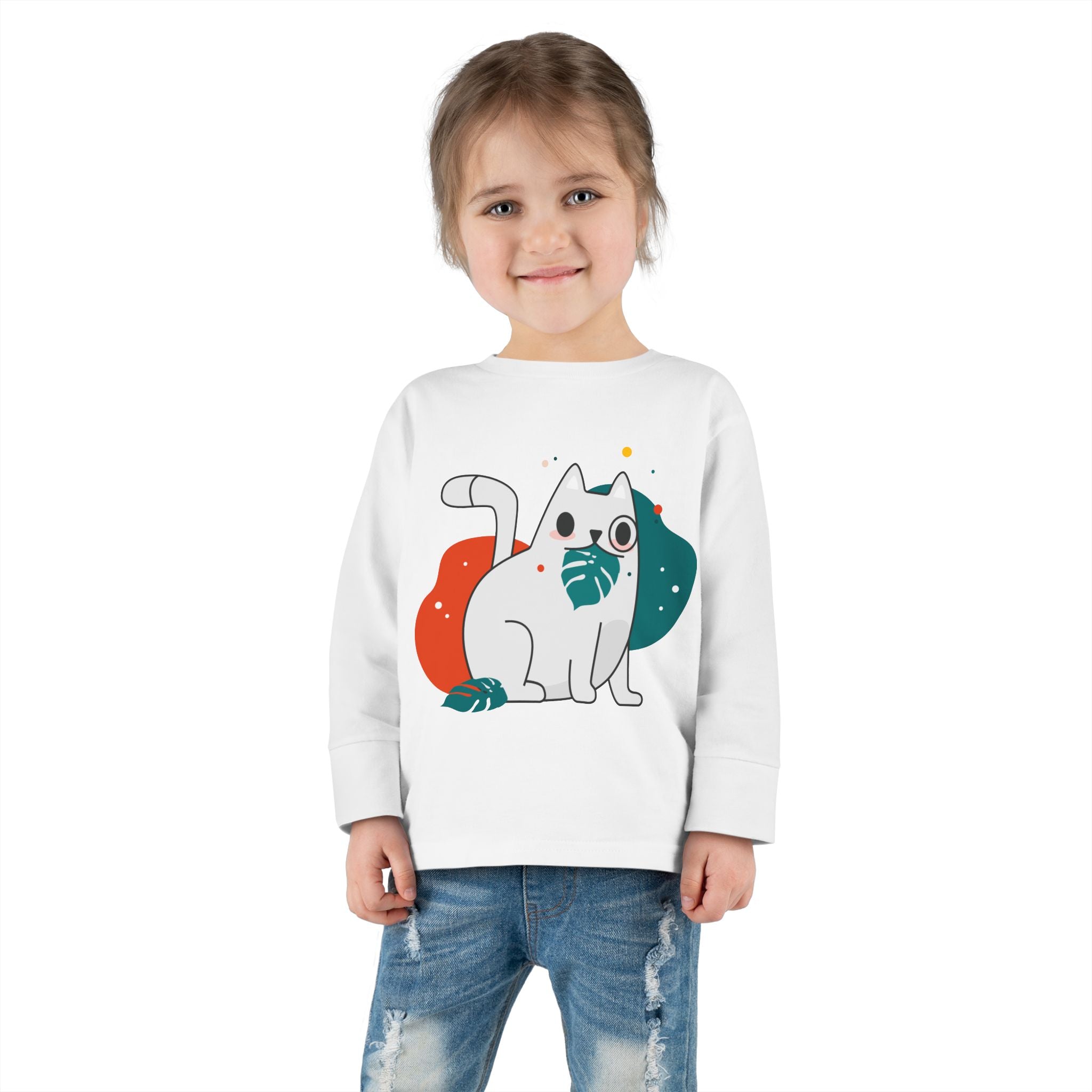 T-shirt à manches longues pour tout-petits inspiré de la nature - Design de fougère écologique.