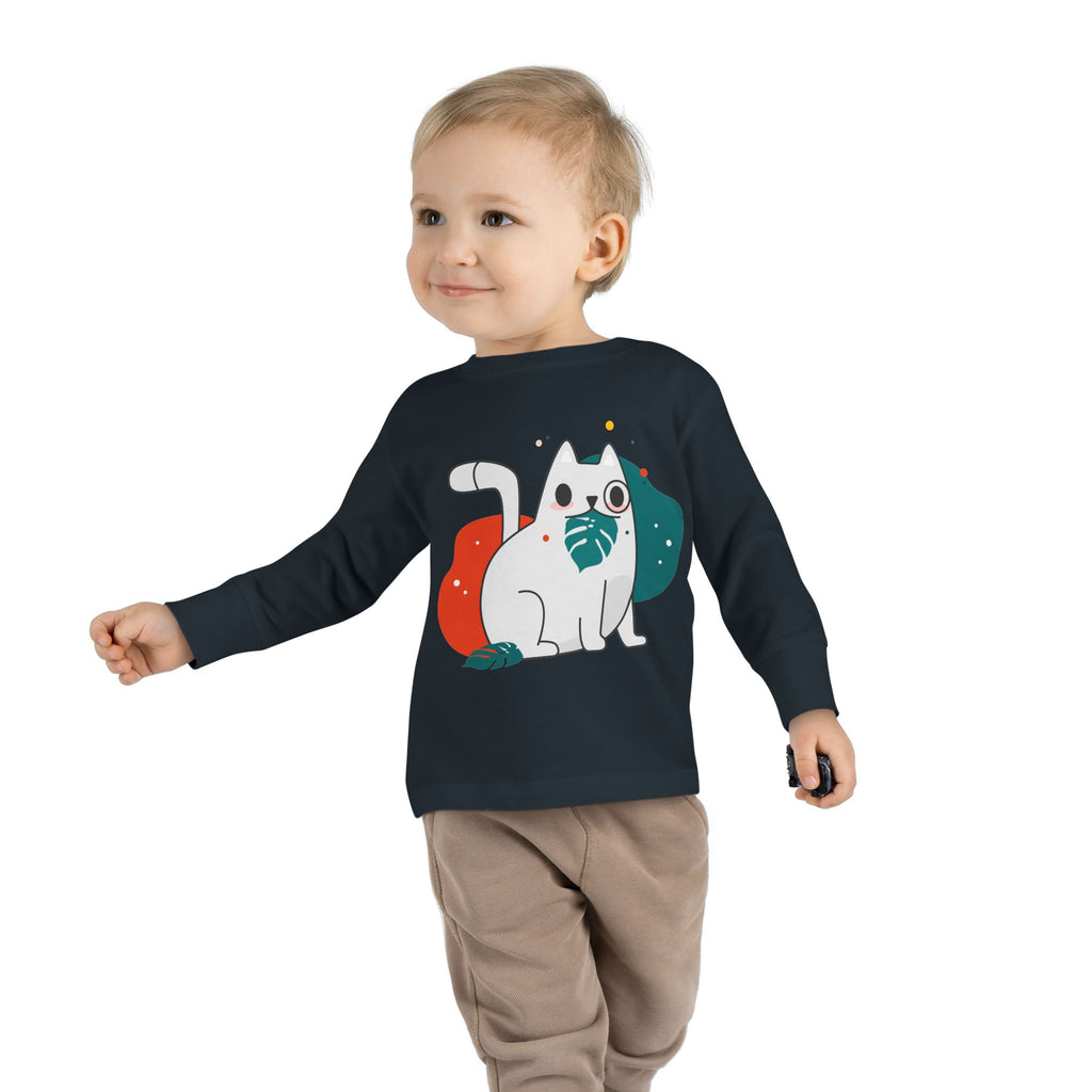 T-shirt à manches longues pour tout-petits inspiré de la nature - Design de fougère écologique.