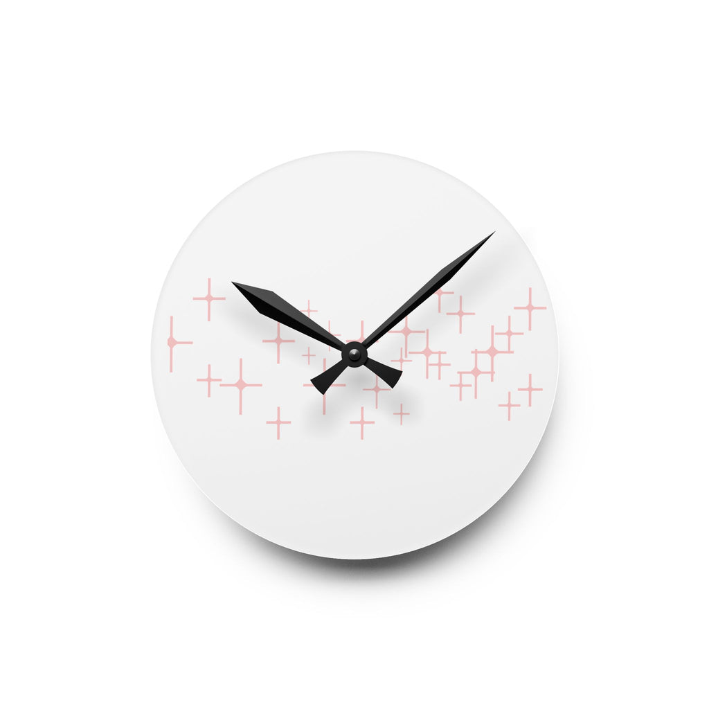 Modern Pink Abstract Acrylic Wall Clock - Minimalist Home Decor