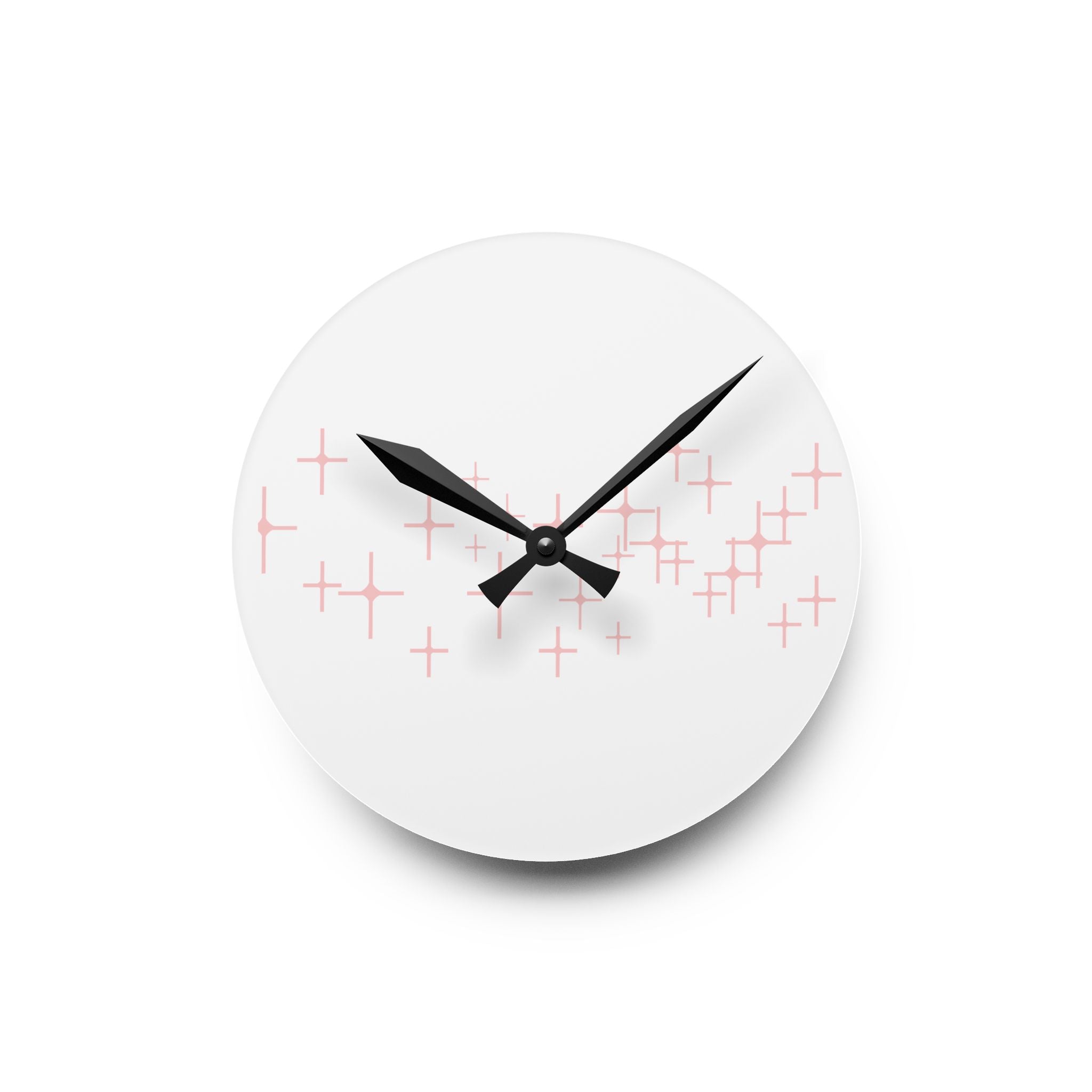 Modern Pink Abstract Acrylic Wall Clock - Minimalist Home Decor
