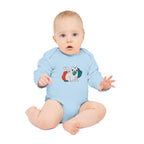 Adorable Cat Design Baby Long-Sleeve Organic Bodysuit - Perfect for Newborns
