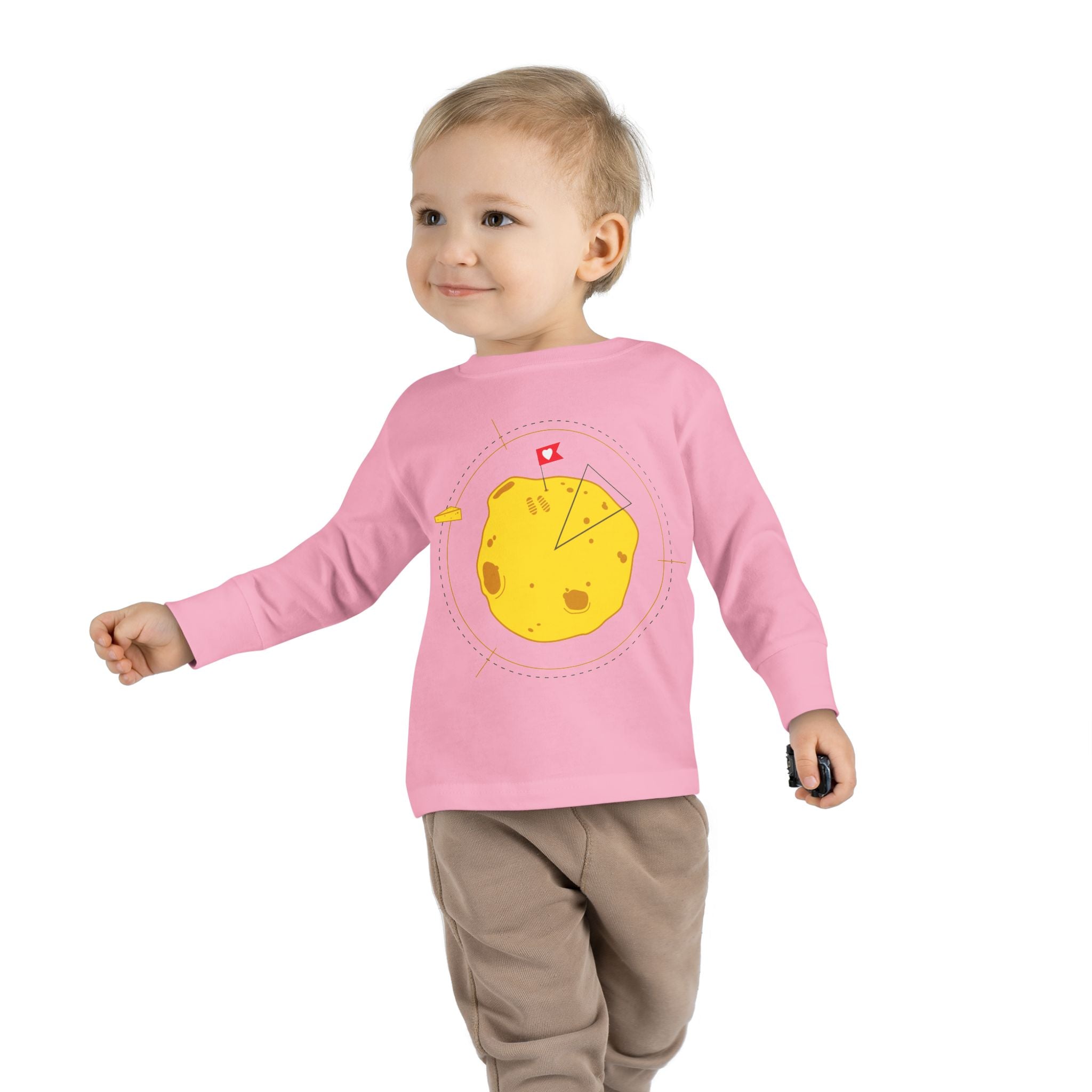 T-shirt à manches longues d'aventurier pour tout-petits - Graphisme de patate mignonne pour enfants.