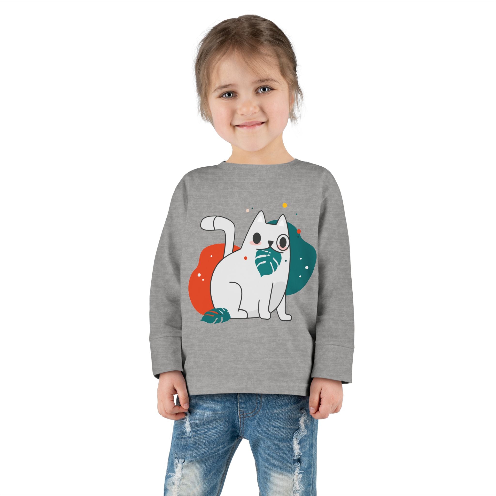 T-shirt à manches longues pour tout-petits inspiré de la nature - Design de fougère écologique.