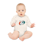 Adorable Cat Design Baby Long-Sleeve Organic Bodysuit - Perfect for Newborns