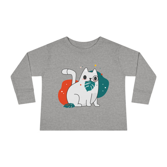Nature-Inspired Toddler Long Sleeve Tee - Eco-Friendly Fern Design