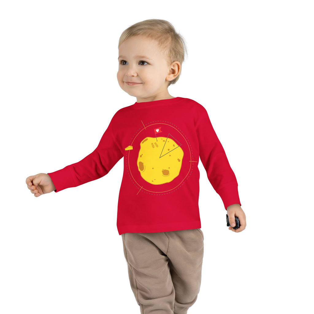 T-shirt à manches longues d'aventurier pour tout-petits - Graphisme de patate mignonne pour enfants.