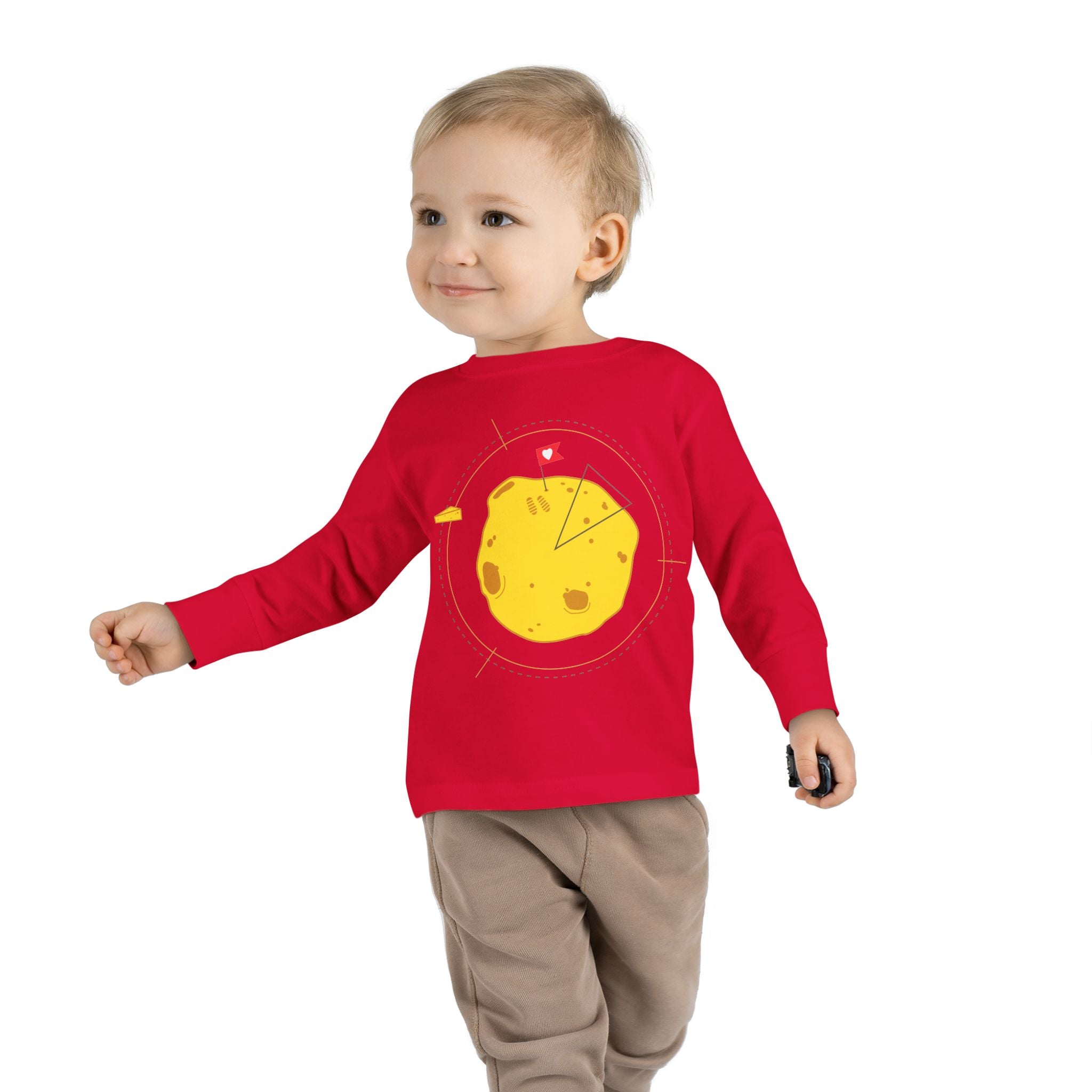 T-shirt à manches longues d'aventurier pour tout-petits - Graphisme de patate mignonne pour enfants.