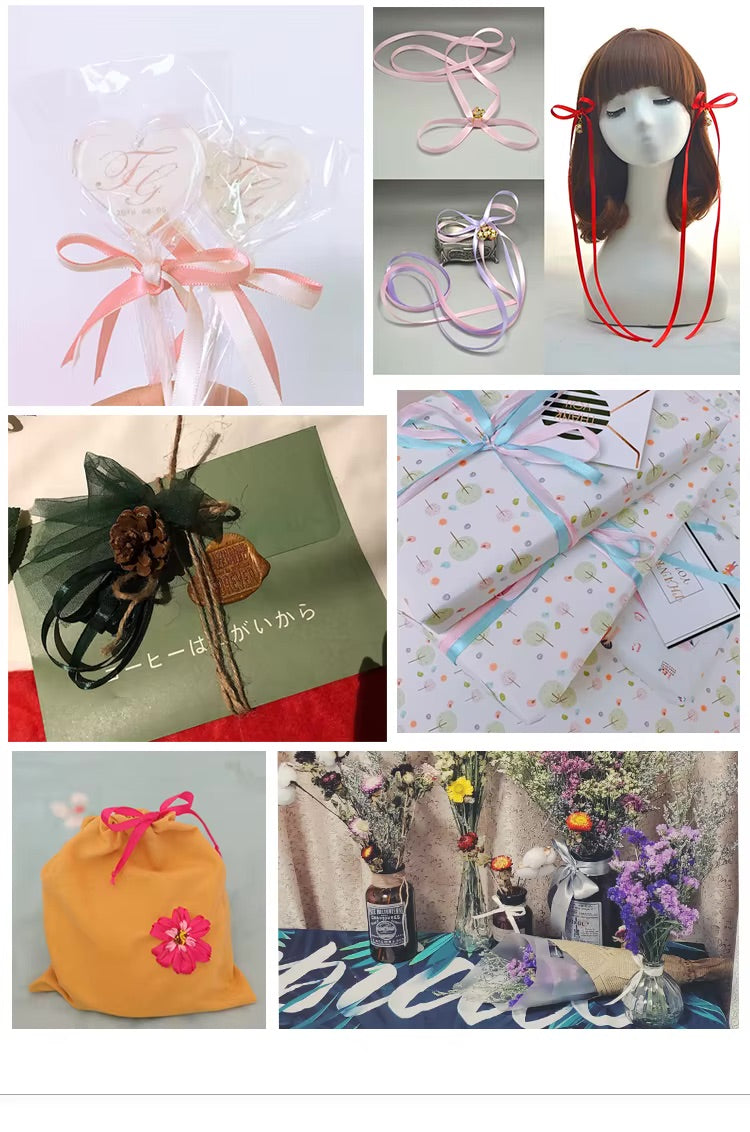 Exquisite 6mm Silk Satin Ribbon (25 Yards) for Elegant Crafts, Handmade Bows, Gift Wrapping, Parties, Christmas and Wedding Decorations