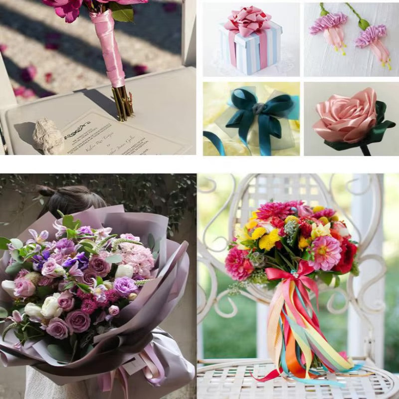 Exquisite 6mm Silk Satin Ribbon (25 Yards) for Elegant Crafts, Handmade Bows, Gift Wrapping, Parties, Christmas and Wedding Decorations