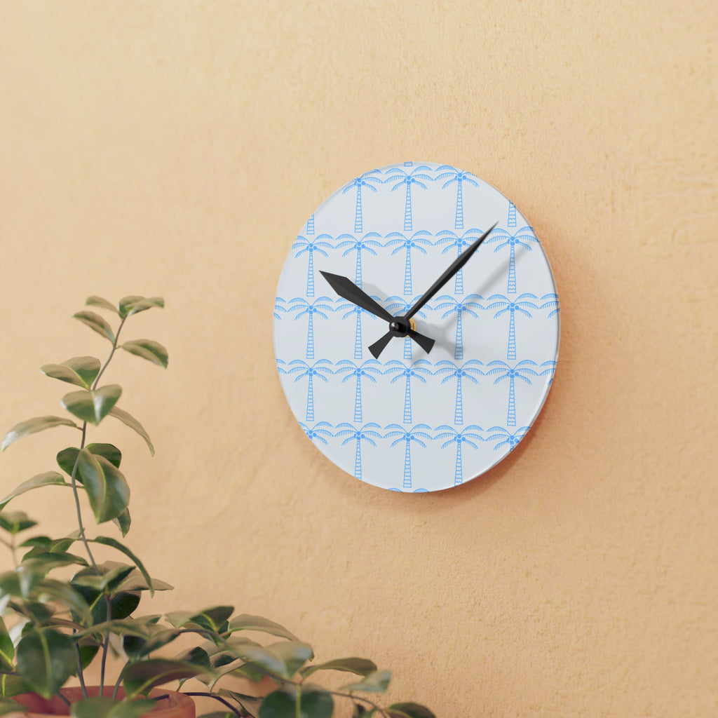 Tropical Palm Tree Acrylic Wall Clock - Modern Home Decor for Beach Lovers