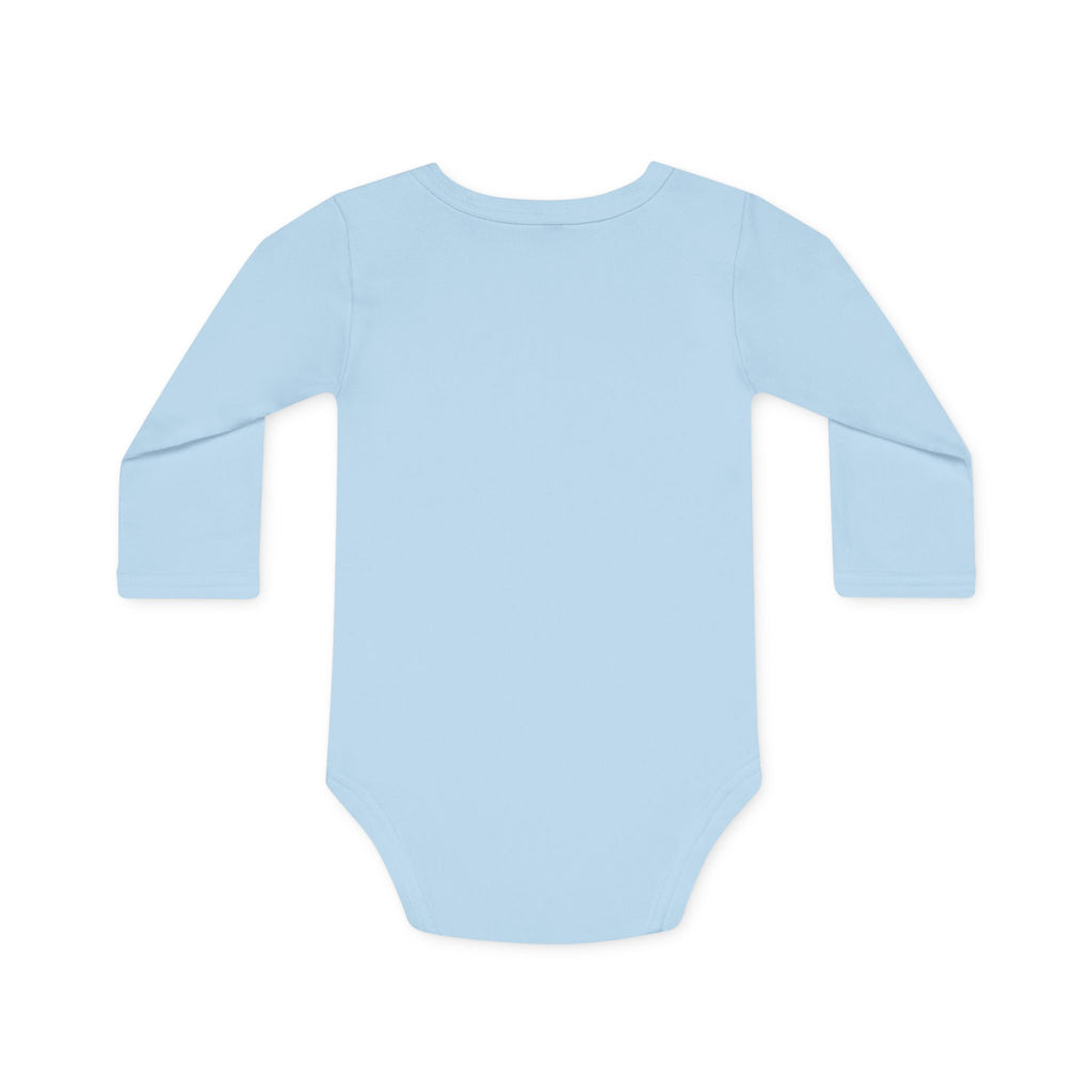 Adorable Cat Design Baby Long-Sleeve Organic Bodysuit - Perfect for Newborns