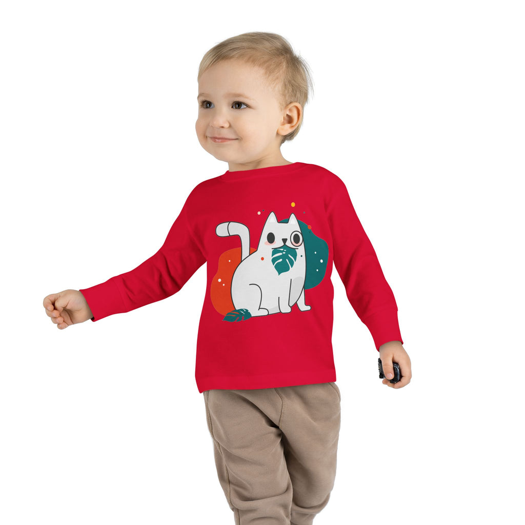 T-shirt à manches longues pour tout-petits inspiré de la nature - Design de fougère écologique.