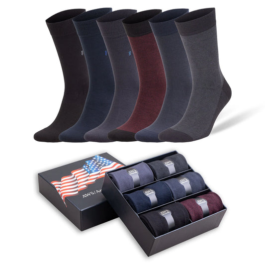 Men’S Bamboo Crew Socks Breathable Moisture Wicking Thin Dress Socks 6-Pack