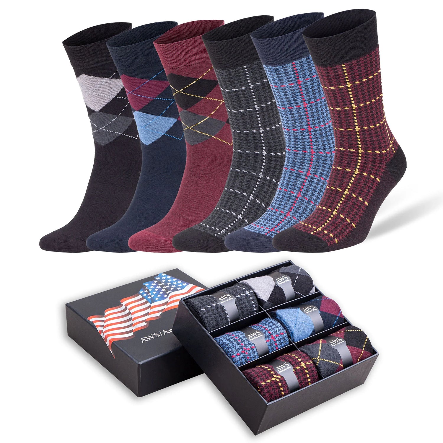 Men’S Bamboo Crew Socks Breathable Moisture Wicking Thin Dress Socks 6-Pack