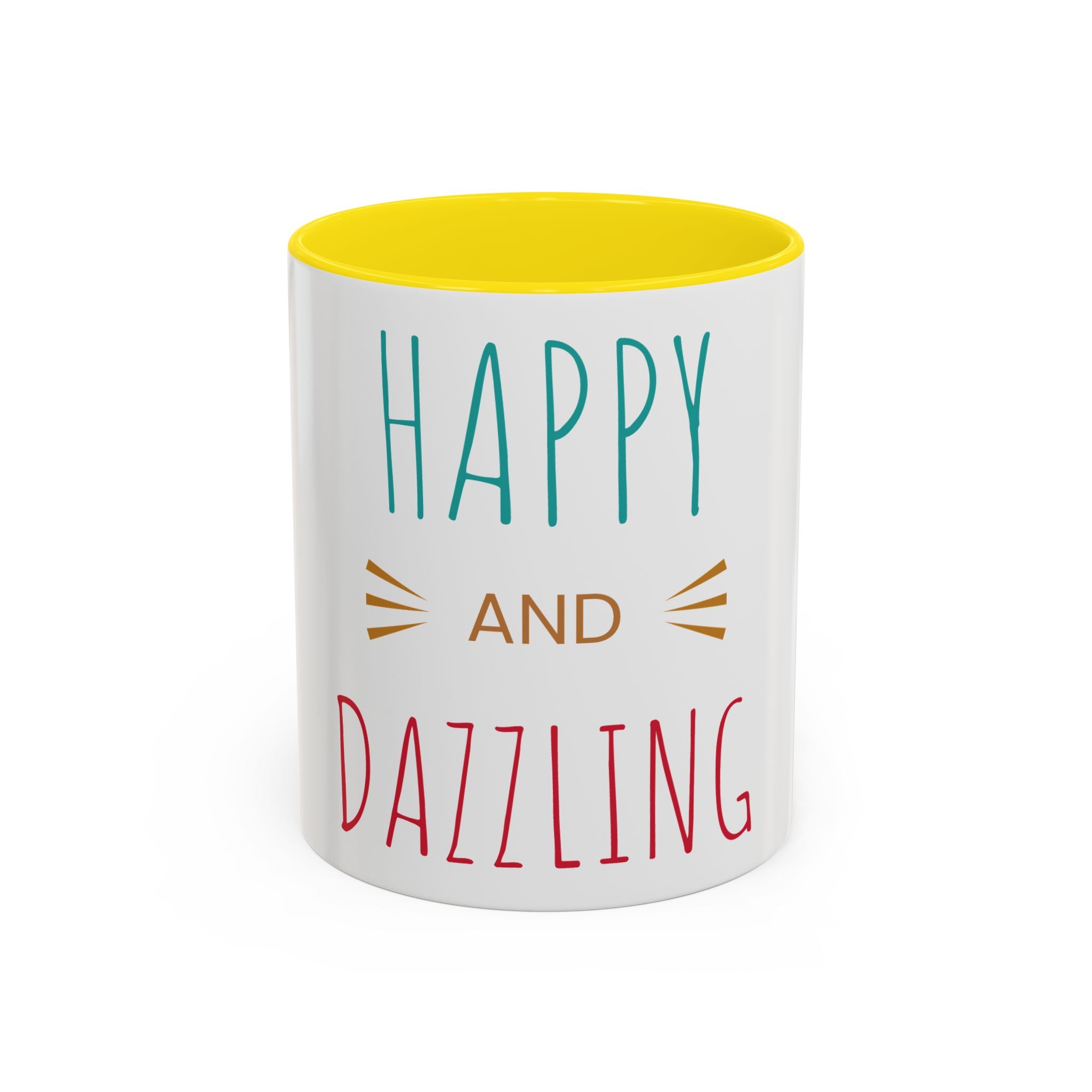 Tasse à café joyeuse éblouissante - Tasse accent de 11 oz et 15 oz pour des matins ensoleillés