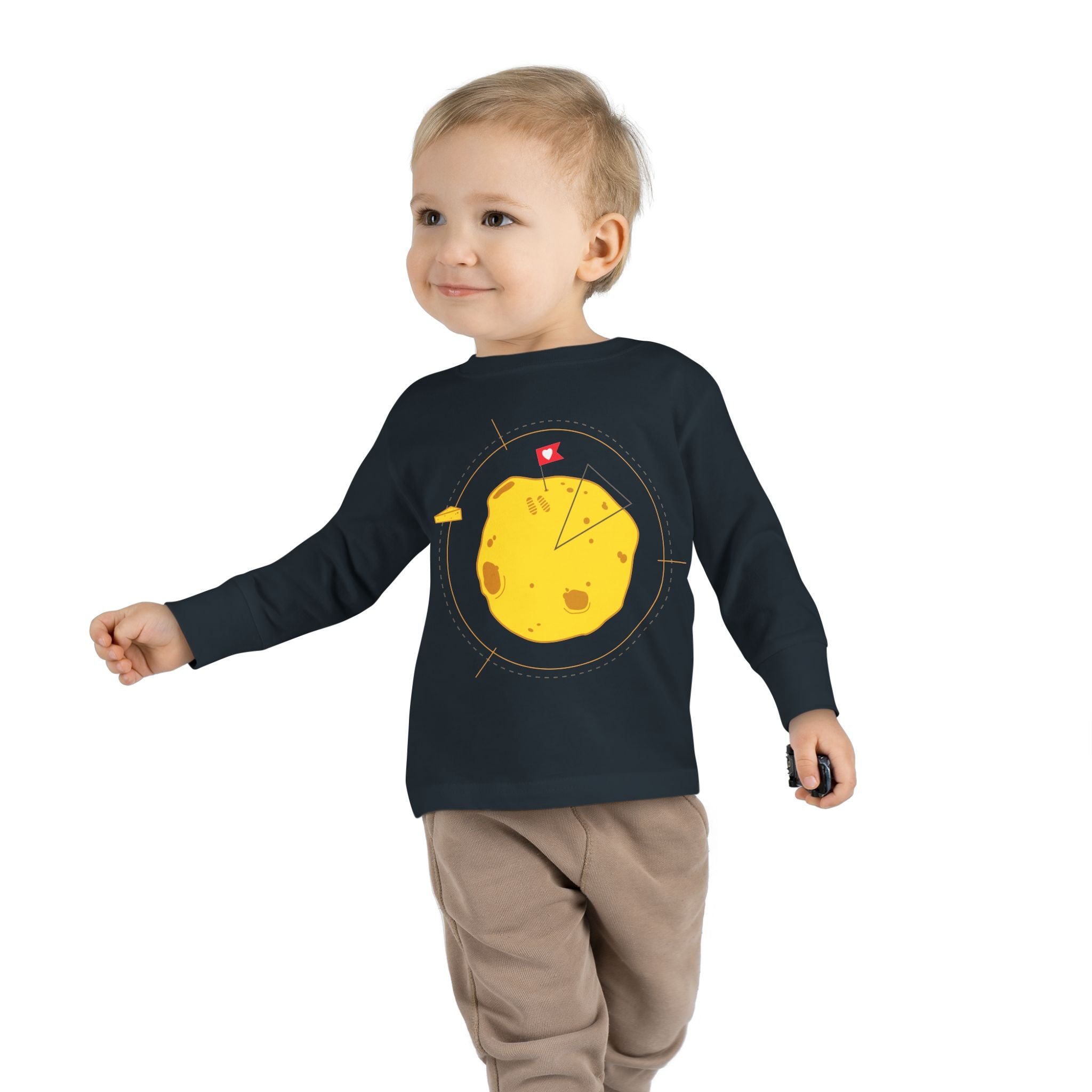 T-shirt à manches longues d'aventurier pour tout-petits - Graphisme de patate mignonne pour enfants.