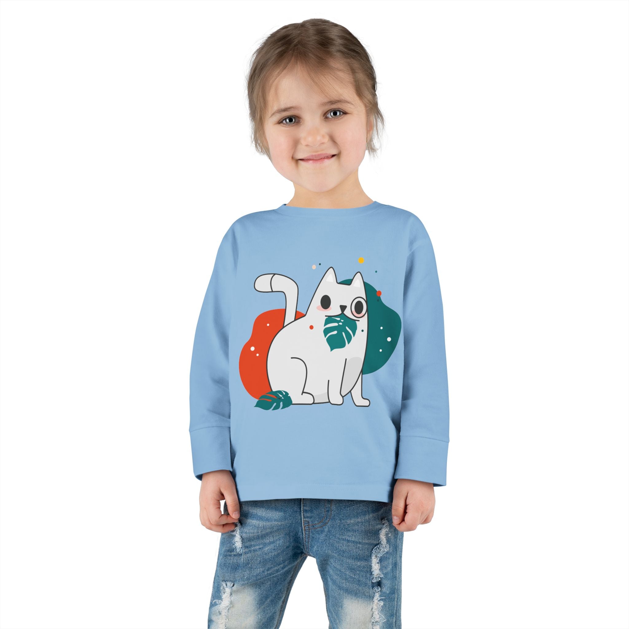 T-shirt à manches longues pour tout-petits inspiré de la nature - Design de fougère écologique.