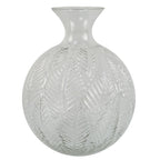 Glass Vase Clear Fern Print Glass Bottle Vase 26cm Botanik-0