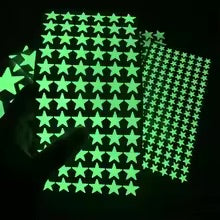 Autocollants muraux lumineux pour chambres d'enfants, pois, étoiles, plafond, autocollants lumineux, autocollants muraux phosphorescents, décoration d'intérieur