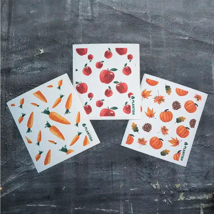 Pumpkin - Swedish Sponge Cloth-2